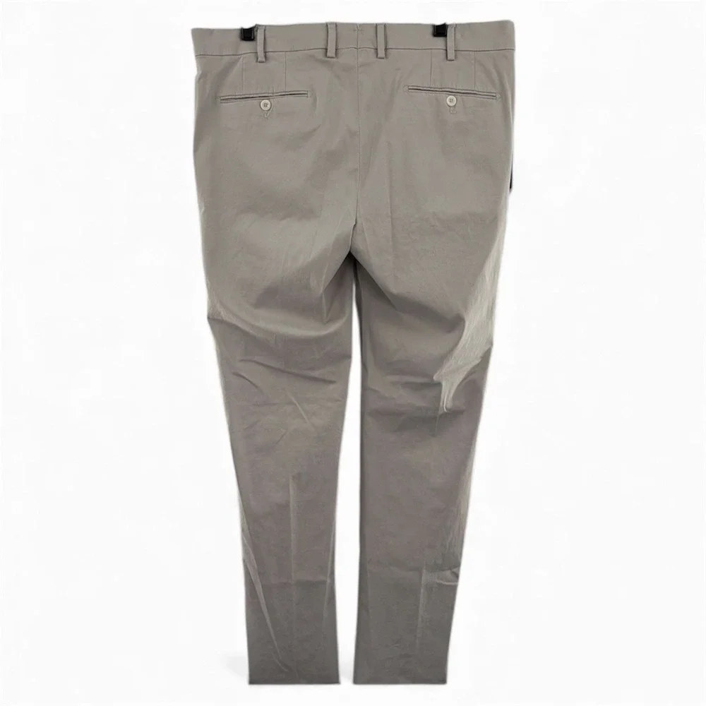 6 East Unhemmed Dress Pants Men Sz 36 Slim Fit Supima Sateen Performance Trouser